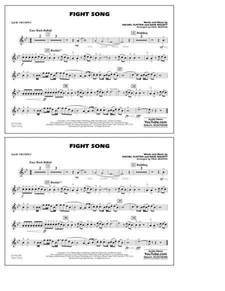 Fight Song Arr Paul Murtha 2nd Bb Trumpet Sheet Music