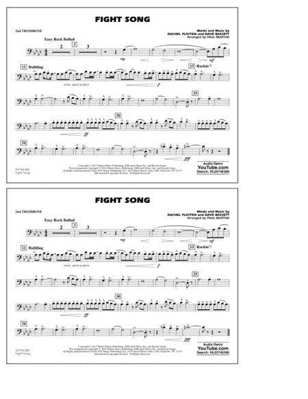 Free Sheet Music Fight Song Arr Paul Murtha 2nd Trombone