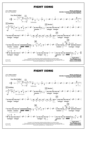 Fight Song Arr Paul Murtha Aux Percussion Sheet Music