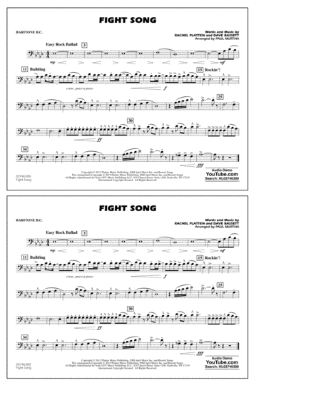 Fight Song Arr Paul Murtha Baritone B C Sheet Music