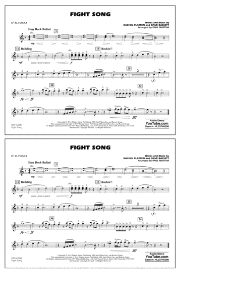 Fight Song Arr Paul Murtha Eb Alto Sax Sheet Music