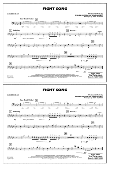 Fight Song Arr Paul Murtha Electric Bass Sheet Music