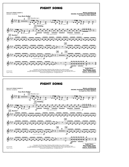 Fight Song Arr Paul Murtha Mallet Percussion 2 Sheet Music