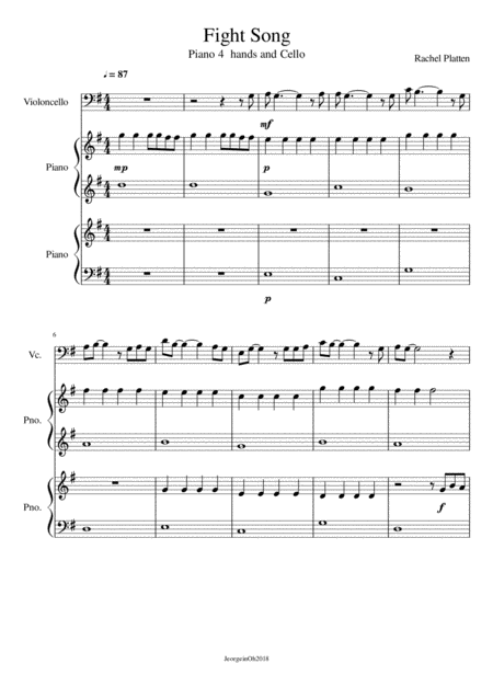 Fight Song Arranged For Beginners Sheet Music