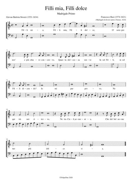 Free Sheet Music Filli Mia Filli Dolce