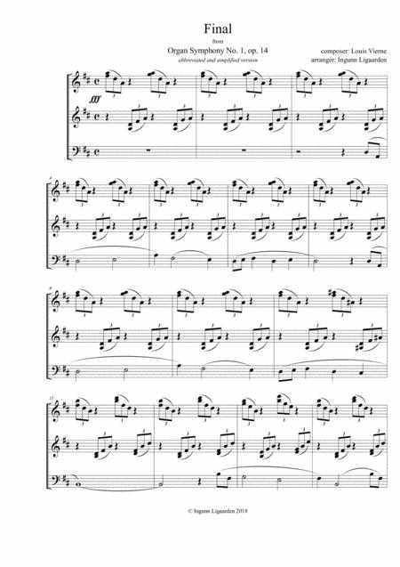 Final From Organ Symphony No 1 Louis Vierne Abridged Sheet Music