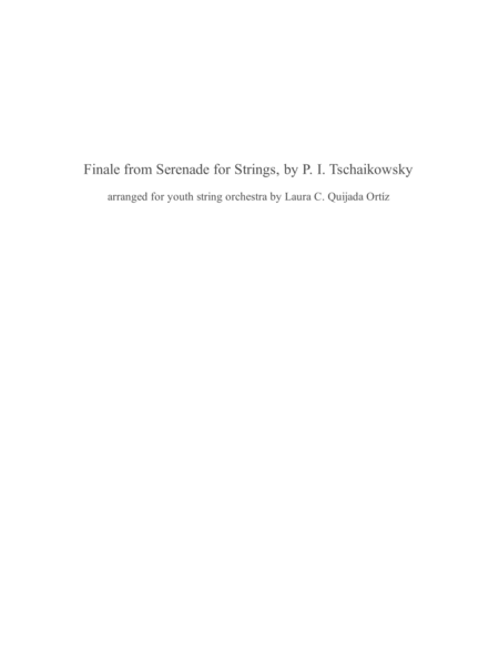 Finale Tema Russo From Tschaikowskys String Serenade Op 48 Score Only Sheet Music