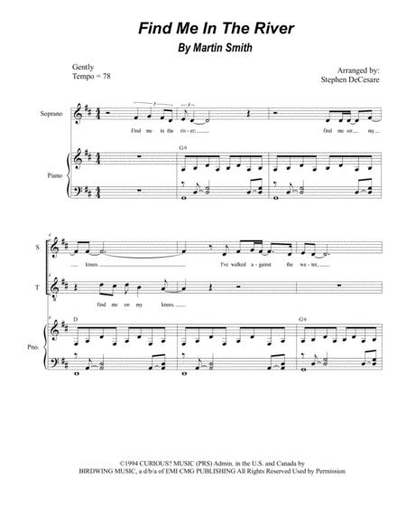 Free Sheet Music Find Me In The River Duet For Soprano And Tenor Solo