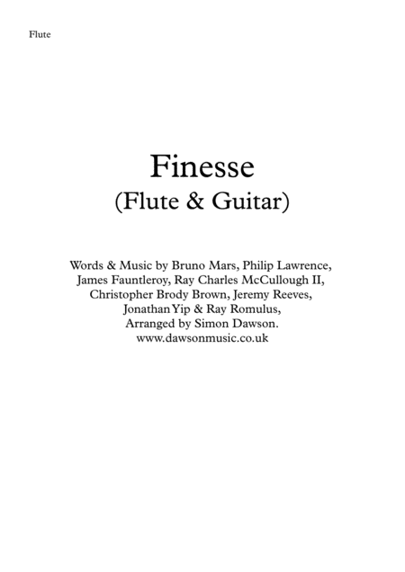 Finesse Flute Sheet Music