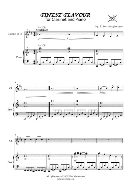 Free Sheet Music Finest Flavour Clarinet And Piano