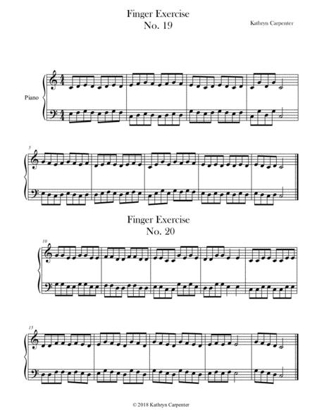 Finger Exercise No 19 20 Key Of C Sheet Music