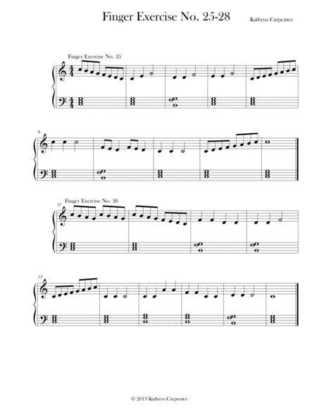 Finger Exercises No 25 28 C Major Sheet Music