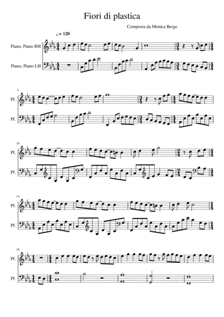 Free Sheet Music Fiori Di Plastica