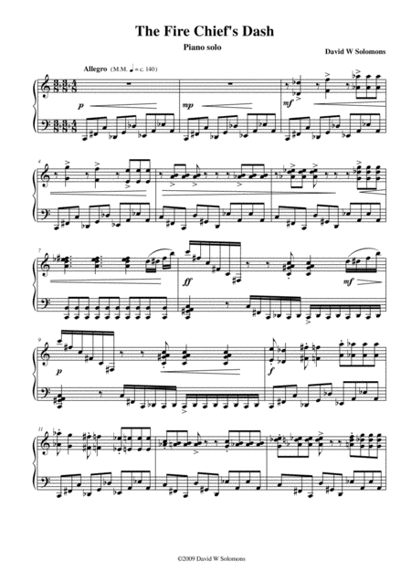 Fire Dash A Non Tonal Piece For Piano Sheet Music