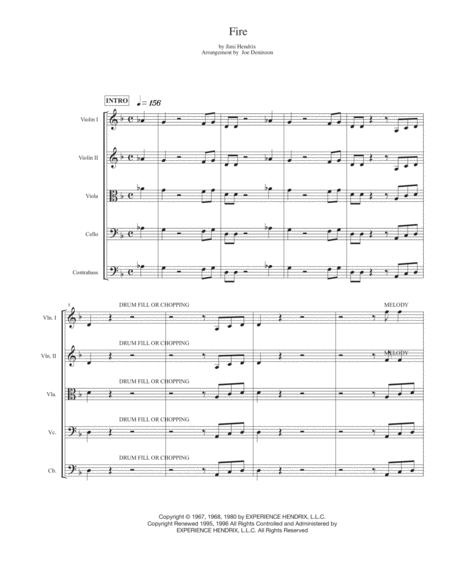 Fire For String Orchestra String Quintet Sheet Music