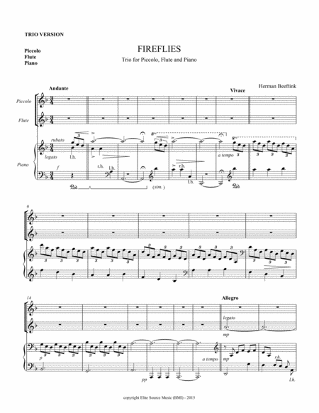 Fireflies Trio Sheet Music