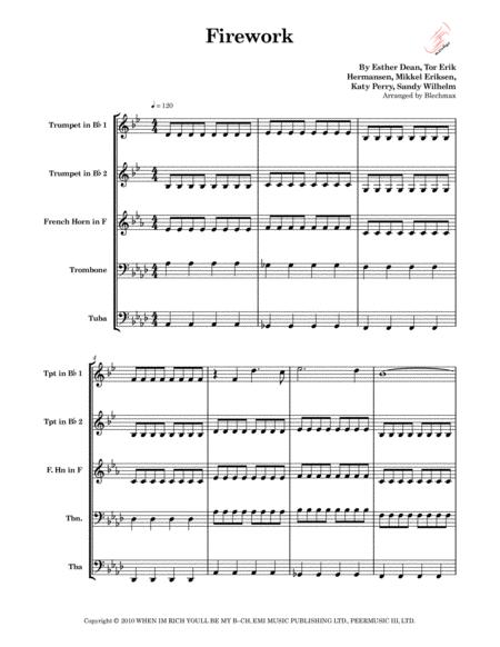 Firework For Brassquintet Sheet Music