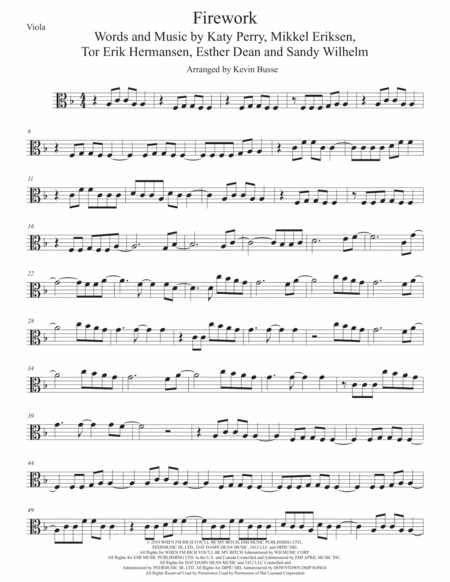 Free Sheet Music Firework Viola