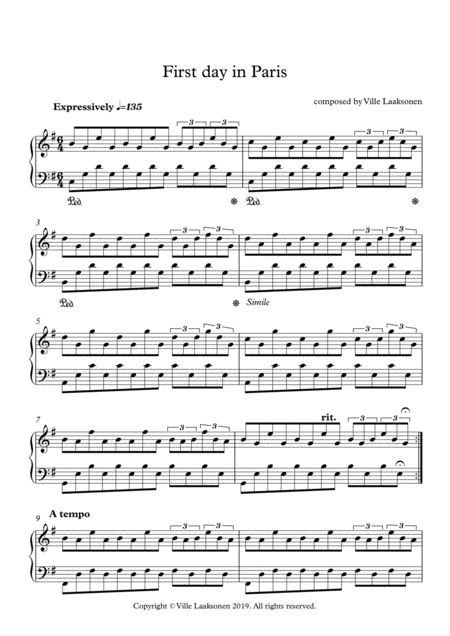 First Day In Paris Sheet Music