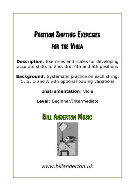 Free Sheet Music First Studies For Position Shifting On The Viola