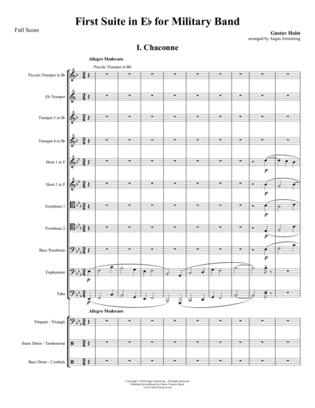 First Suite In Eb For Brass Ensemble Sheet Music