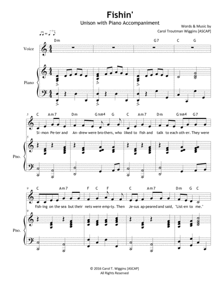 Free Sheet Music Fishin