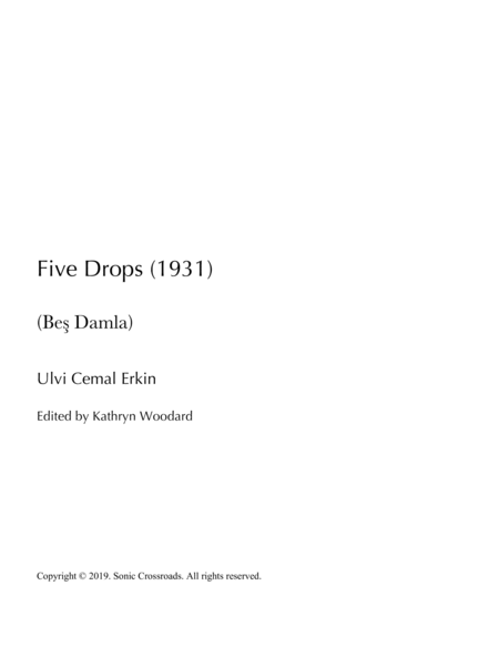 Five Drops 1931 Sheet Music