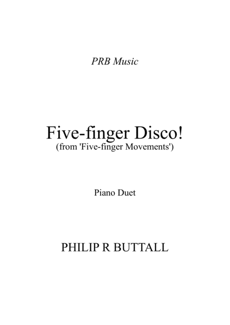 Five Finger Disco Piano Duet Four Hands Sheet Music