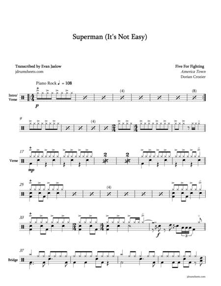 Five For Fighting Superman Its Not Easy Sheet Music