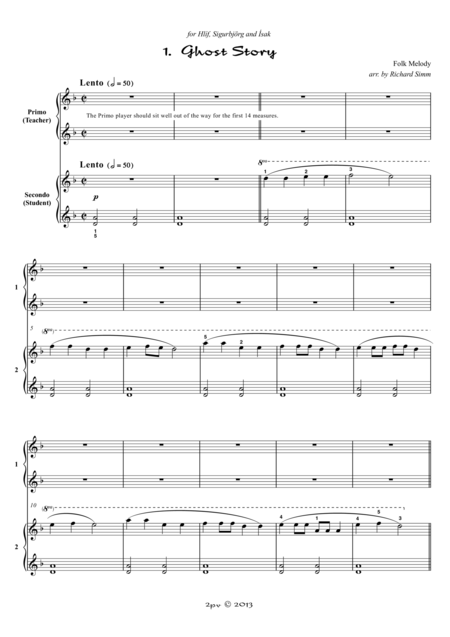 Free Sheet Music Five Icelandic Melodies For Piano Duet