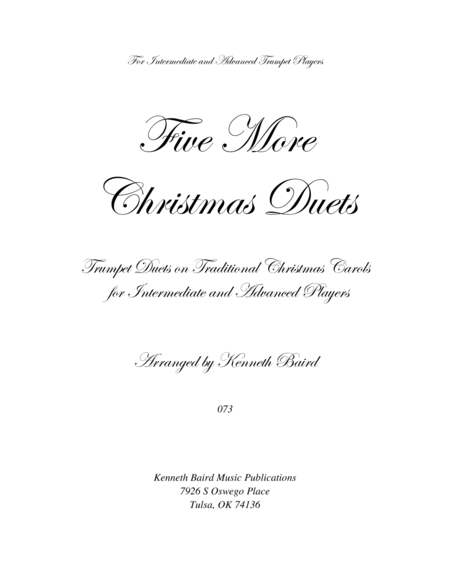 Free Sheet Music Five More Christmas Duets For Trumpets