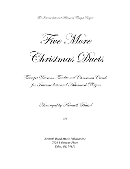 Five More Christmas Duets For Trumpets Sheet Music