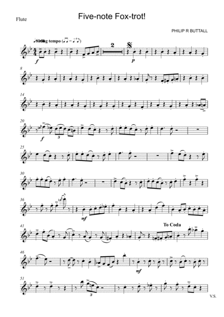 Free Sheet Music Five Note Fox Trot Wind Quintet Set Of Parts X5