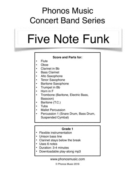 Free Sheet Music Five Note Funk