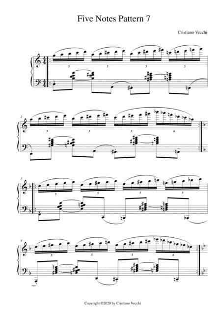 Free Sheet Music Five Notes Pattern 7