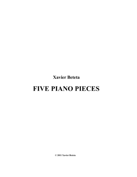 Five Piano Pieces Sheet Music