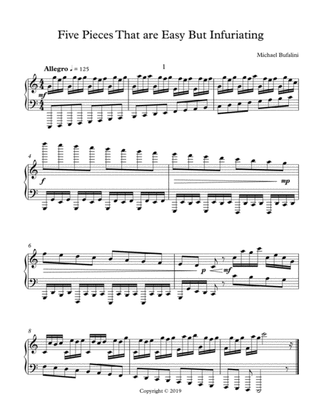 Five Pieces That Are Easy But Infuriating Sheet Music