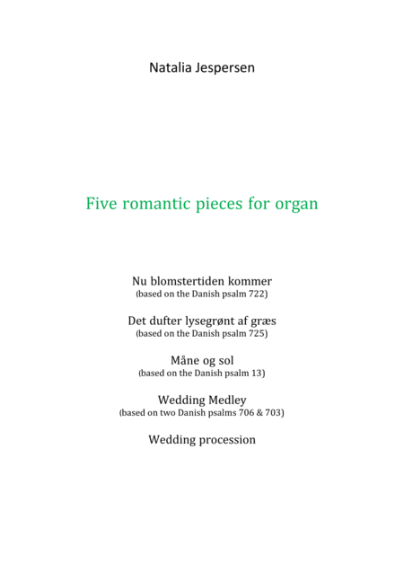 Five Romantic Pieces For Organ Sheet Music