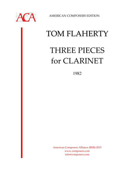 Flaherty Three Pieces For Clarinet Sheet Music