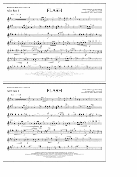 Free Sheet Music Flash Arr Tom Wallace Alto Sax 1