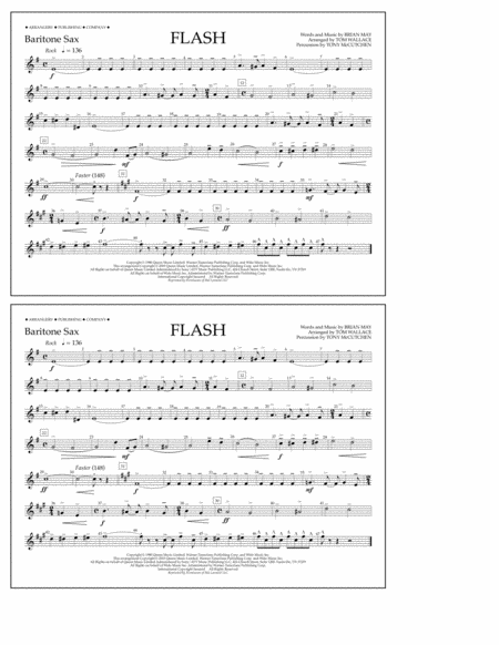 Free Sheet Music Flash Arr Tom Wallace Baritone Sax