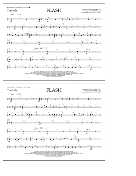 Free Sheet Music Flash Arr Tom Wallace Cymbals