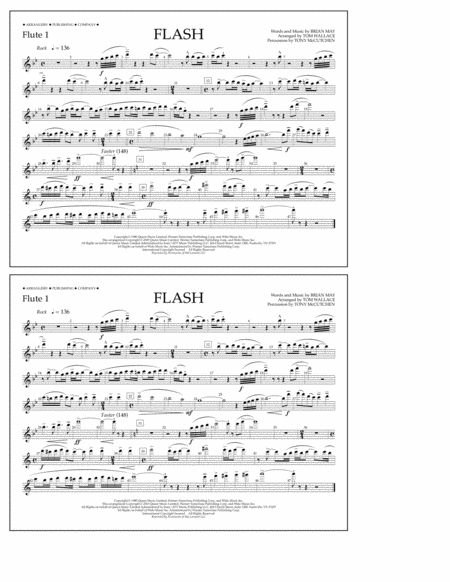 Free Sheet Music Flash Arr Tom Wallace Flute 1