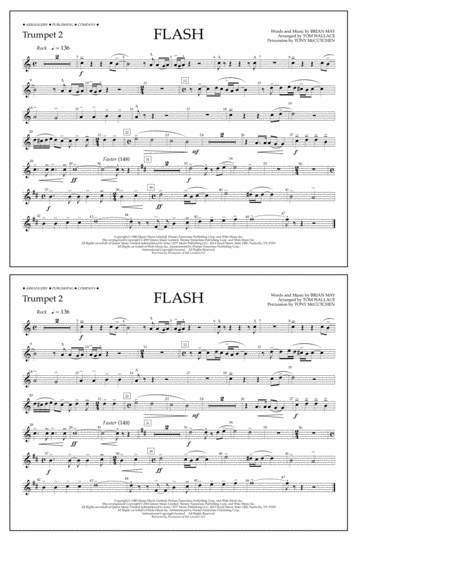 Free Sheet Music Flash Arr Tom Wallace Trumpet 2