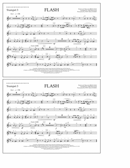 Free Sheet Music Flash Arr Tom Wallace Trumpet 3