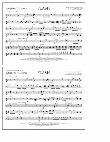 Free Sheet Music Flash Arr Tom Wallace Xylophone Marimba