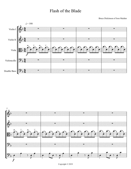 Free Sheet Music Flash Of The Blade