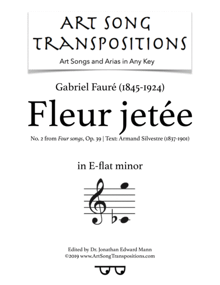 Free Sheet Music Fleur Jete Op 39 No 2 E Flat Minor