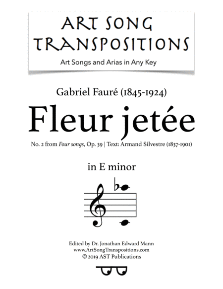 Fleur Jete Op 39 No 2 E Minor Sheet Music