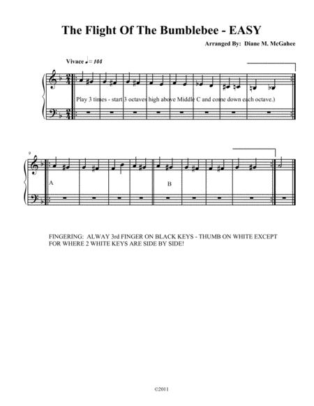 Free Sheet Music Flight Of The Bumblebee Easy Piano